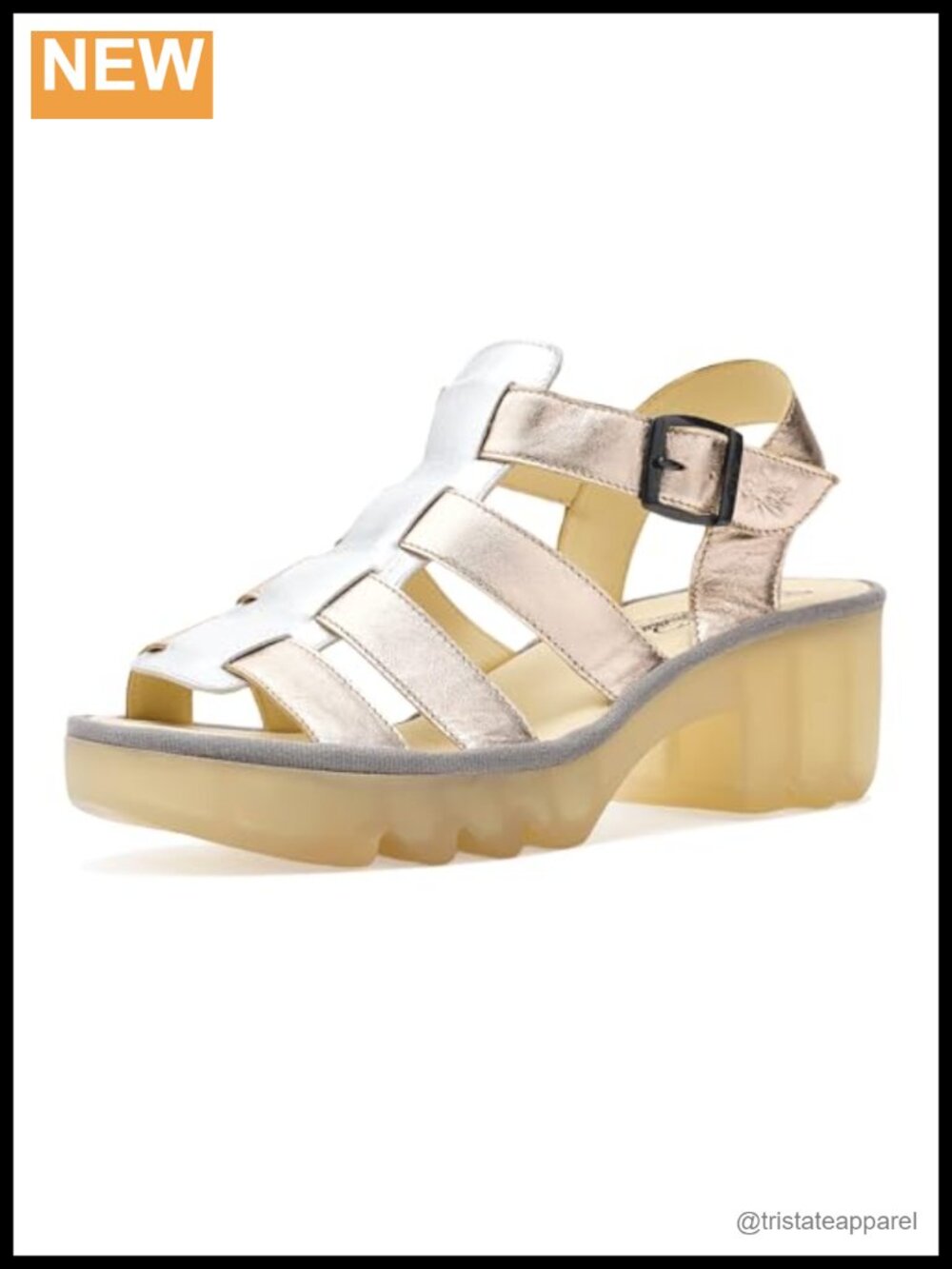 Women's Leather Block Heel Slingback Sandals with Cushioned Foam Insole